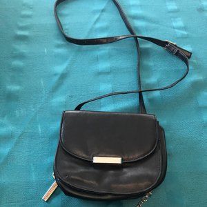 Charter club Vintage mini black leather crossbody